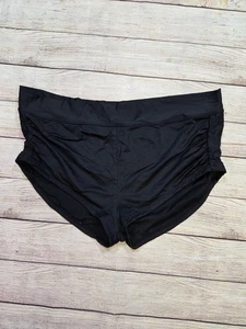 Kona Sol High Waist Swim Bottoms Women's Size XL Black Ruched Sides Beach Pool - Picture 1 of 8