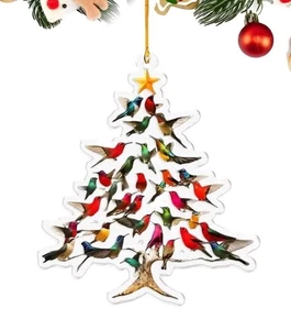 Bird Ornament Acrylic Flat 2D Gift Tag NEW Free Ship 3.1 Inch - Picture 1 of 1