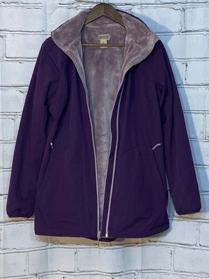 Chaqueta con Capucha Duluth Trading Co. Para Mujer L Púrpura Forrada de Vellón Softshell Foto 1 de 4