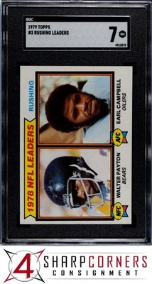 1979 TOPPS #3 WALTER PAYTON-EARL CAMPBELL HOF SGC 7 - Image 1 of 4