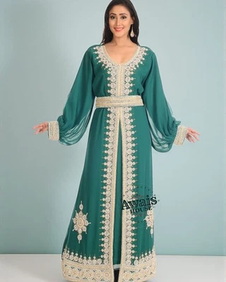 Arabic Modest Womens Caftan Abaya Farasha Jalbiya Islamic Clothing Modest Abaya - Image 1 of 2