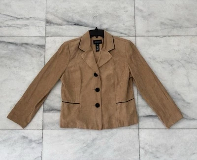 Chaqueta De Colección Studio I Bronceada Imitación Gamuza 3 Botones Mujer 14 Oficina Informal Occidental Foto 1 de 4