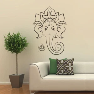 Calcomanía de vinilo Ganesha cabeza de elefante hindú cabeza de pared indio X grande (AS10016) - Imagen 1 de 2