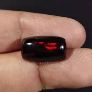4 Ct. Natural Black Ethiopian Opal Cabochon Welo Fire Baguatte Loose Gemstone - Picture 1 of 7