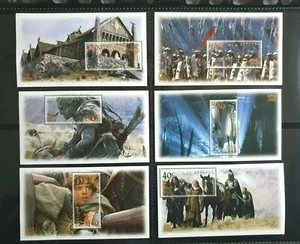 LORD OF THE RINGS NEW ZEALAND 6 X MINI STAMP SHEETS 'THE TWO TOWERS' - Photo 1/7