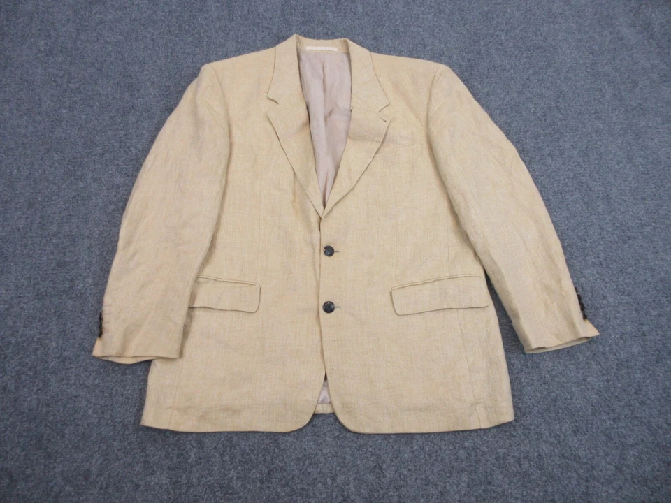 Hugo Boss Chaqueta Hombre 42 Amarillo Blazer Abrigo Lino Negocios Oficina Informal Foto 1 de 4
