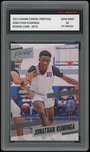 Tarjeta de novato Jonathan Kuminga 2021 Panini Chronicles Prestige 1er grado 10 RC - Imagen 1 de 1