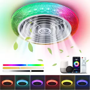 Wifi Smart LED Ceiling Fan with Light Alexa Google Assistant Siri & APP Control - Picture 1 of 13