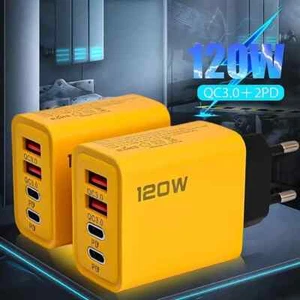 European EU USB Wall Plug 100w Fast Charge PD USB Type C Travel Charger 4 Ports - Picture 1 of 14