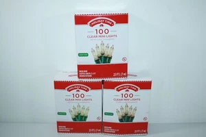 Holiday Time 100 White Mini Lights Christmas Lights 23 Ft Green Wire 3 Packs NEW - Picture 1 of 4