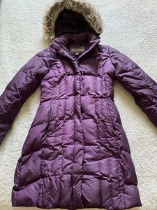 Eddie Bauer Women Down Long Sleeve Puffer Hooded Jacket Purple Size XS - Picture 1 of 17