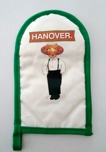 Vintage Hanover Foods PA Amish Boy Logo Quilted Hot Oven Mitt UNUSED! - Picture 1 of 2