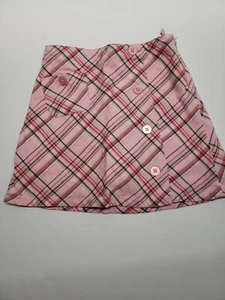 Gymboree Classroom Kitty plaid wrap skort button up pocket pink girl size 5 - Picture 1 of 3