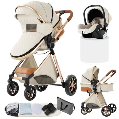 3 in 1 Convertible Baby Stroller Bassinet Mode w/ Hand-held baskets & 6 Gifts - Image 1 of 4