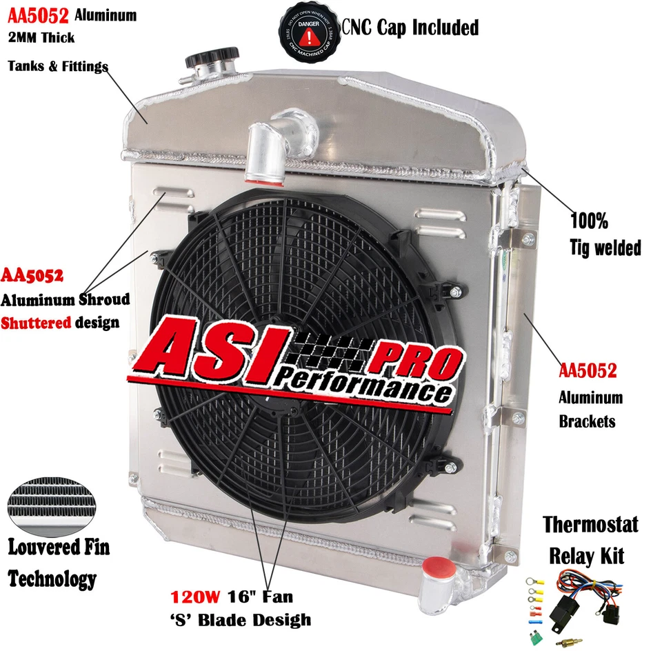 3 Row Radiator Shroud Fan For 1947-49 Plymouth Deluxe/P15 Deluxe/Special Deluxe - Изображение 1 из 4