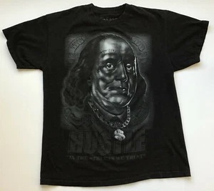 Ben Franklin Hustle “In the Streets We Trust” T-Shirt, Black, Size Large - Picture 1 of 5