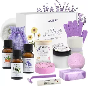 Bath Gift Set, 18pc French Lavender Relaxation Spa Gift Basket for Women & Men - Picture 1 of 9
