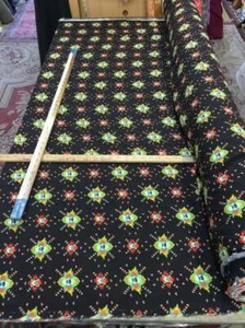 100% rayon challis Black Native American inspired print Fabric sold By the Yard - Picture 1 of 6