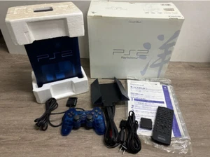PS2 OCEAN BLUE Console System SCPH-37000 L NTSC-J Playstation 2 From Japan - Picture 1 of 7