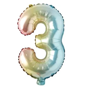 16 inch gradient rainbow number balloons unicorn party foil balloon baby show... - Picture 1 of 3