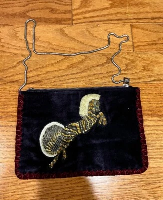 Steve Madden украшенный клатч эклектичный цветной бархат животное зебра - Изображение 1 из 4