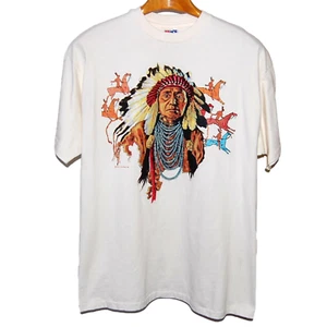 VTG Native American Chief T-Shirt Single Stitch Made in USA Size XL - Picture 1 of 7