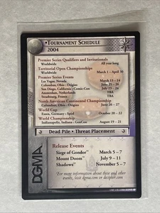 Lord of The Rings LOTR CCG TCG Promo 2004 Tournament Schedule Card - Picture 1 of 2