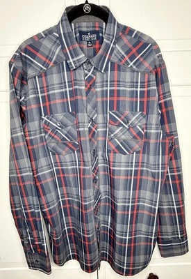 Mens Company Eighty One - Long Sleeve Plaid Shirt XL Blue Red - Image 1 of 4