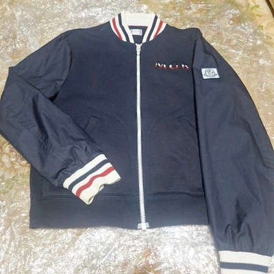 MONCLER Patch Jumper Nylon Jacket Blouson Coat Men Size S Navy Blue  - Image 1 of 4