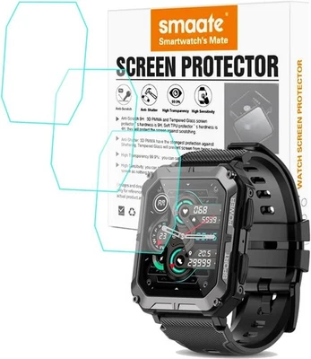 SMAATE Tempered Glass Screen Protector Compatible with PUREROYI C20PR Transparent