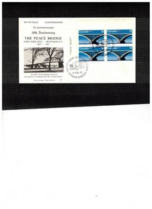 CANADA 1977 PEACE BRIDGE BL/4 on FDC #737 UNUSED cat $5.00+ BOX 531 - Picture 1 of 1