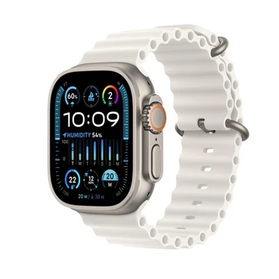Apple Watch Ultra (2022) 49mm GPS+Cell Titanium White Ocean Band-Good - Image 1 of 4