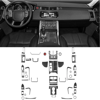 Juego completo interior kit cubierta de embellecedor para LR Range Rover Sport 2014-2017 fibra de carbono Foto 1 de 4