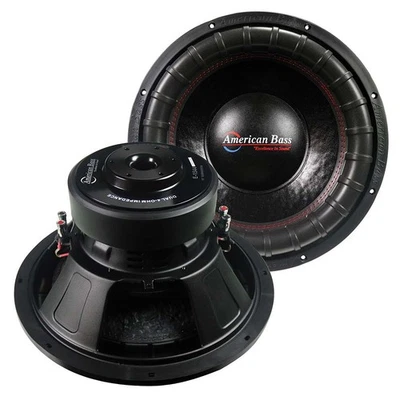 (2) AMERICAN BASS ELITE 15” DUAL 4-OHM CAR AUDIO SUBWOOFERS WOOFER SUBS (1 PAIR) - Image 1 of 3