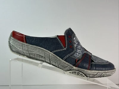 Remonte Womens Sz 7.5 Sandals Blue Leather Orthotic Comfort Slide Mules - Image 1 of 4