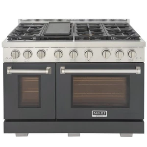 Professional 48-in Natural Gas Range Oven in Cement Gray w/ True Simmer Burners - Picture 1 of 13