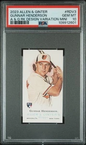 2023 Topps Allen & Ginter Rookie Variation Mini #RDV3 Gunnar Henderson PSA 10 - Picture 1 of 2