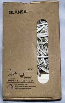 Rare IKEA Glansa  STRING LIGHTS 901.538.66 WHITE WIRE NIB FREE SHIPPING - Image 1 of 4