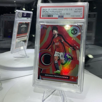 /5 Bruno Fernandes Patch Relic, 24/25 Topps Manchester United Team Set, PSA - Image 1 of 2