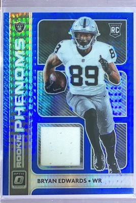 2020 Donruss Optic Bryan Edwards JSY RC #RP-28 Raiders Rookie Phenoms Blue Hyper - Image 1 of 2