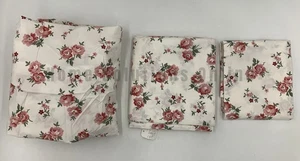 Pottery Barn Teen Rose Floral Sheet Set White Twin #9862C PS - Picture 1 of 3