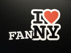 I Love NY Sticker, I Love FANNY Sticker - LARGE (160x100mm)