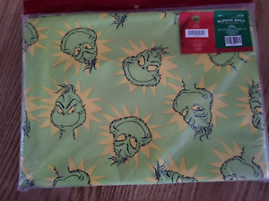 Allover Grinch Head Green Christmas Vinyl Tablecloth 52" X 70" Table NEW
