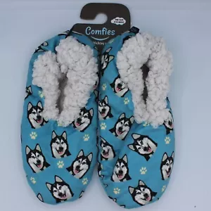 Comfies Hausschuhe Siberian Husky Hund Einheitsgröße passt zu den meisten Polyester blau - Bild 1 von 1