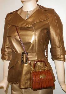 Louis  Vuitton leather coat mini trench  Jacket Uk 10 Limited edition - Picture 1 of 9