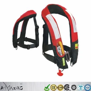 Chaleco salvavidas inflable manual premium M-33 ayuda a la flotabilidad PFD altamente visible - Imagen 1 de 10