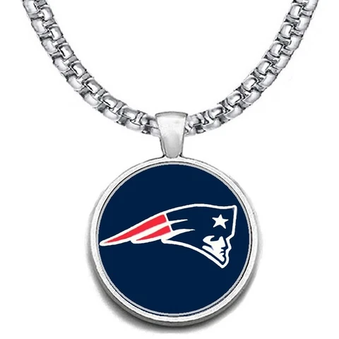 New England Patriots Mens Womens Stainless 20" Chain Link Pendant Necklace D30 Cover
