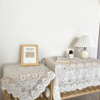 Häkel Tischdecke Spitze Stickerei Tischtuch Baumwolle Tischset Hohl Staub Beweis - Bild 1 von 4