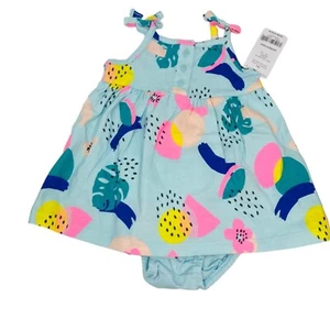 Carters Baby Girl Dress set summer floral aqua blue dress - Picture 1 of 4