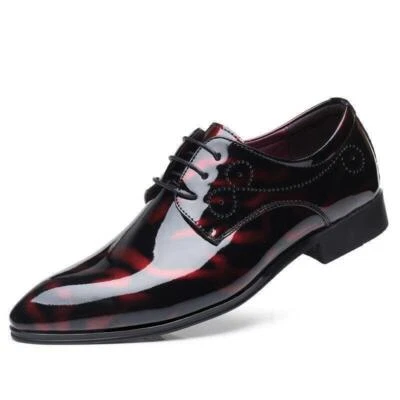 Zapatos Oxford informales de vestir con estampado floral con cordones y puntera puntiaguda de cuero sintético para hombre Foto 1 de 4